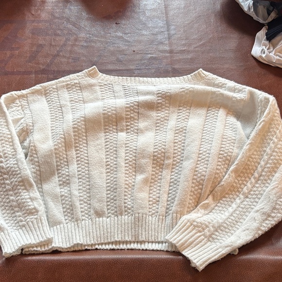 SHEIN Cream Cable Knit Sweater - Picture 2 of 2
